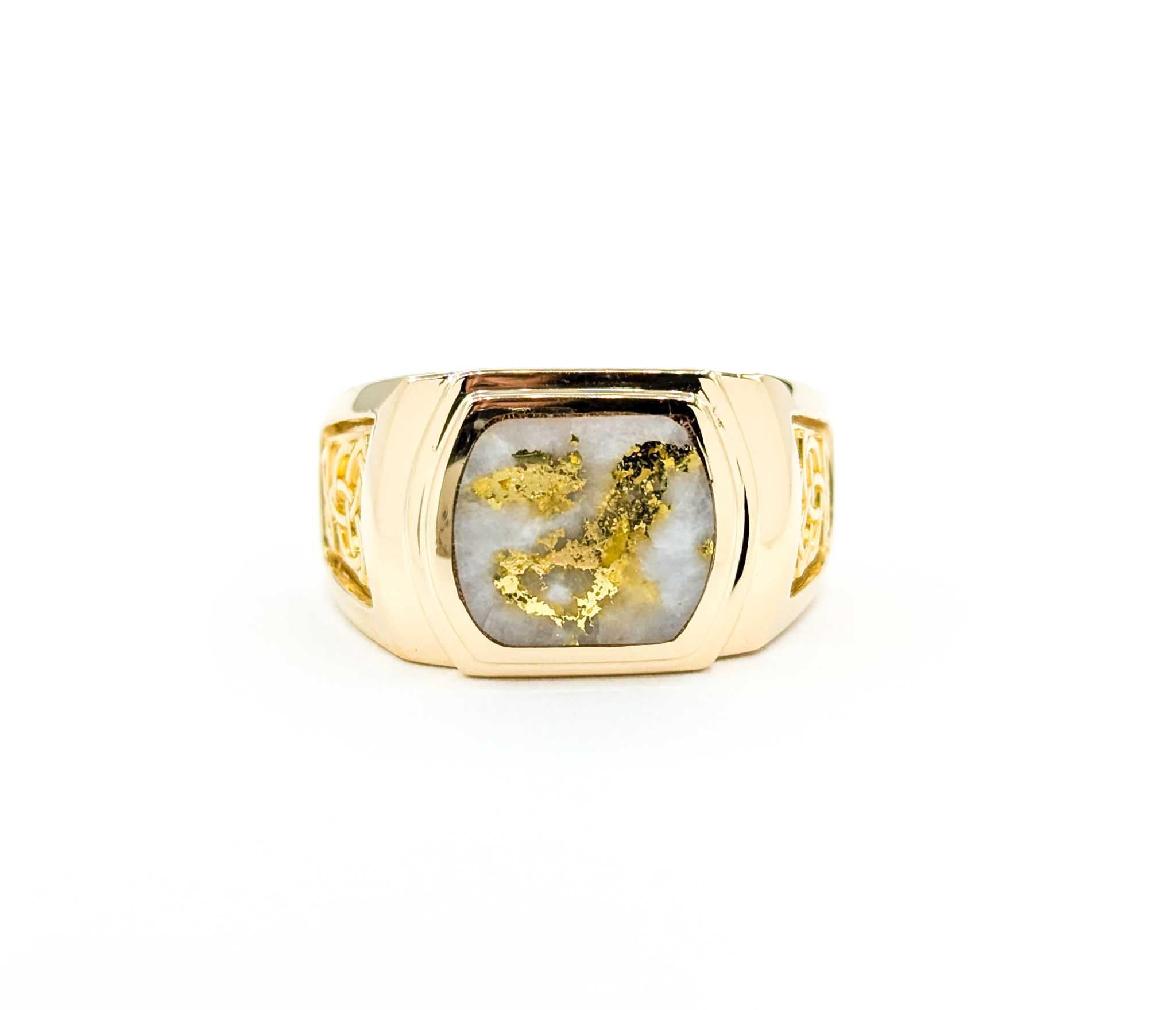 Vintage Gold Quartz Ring in Yellow Gold 7