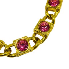 Vintage gold rhinestone designer runway bracelet