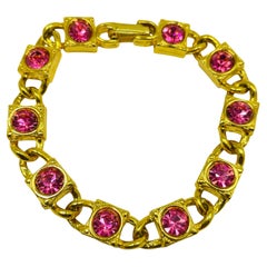 Vintage gold rhinestone designer runway bracelet