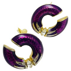 Vintage Gold Strass Emaille Designer-Ohrringe