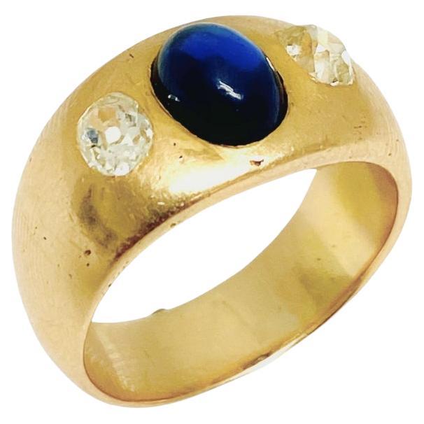 Bague française vintage à trois pierres