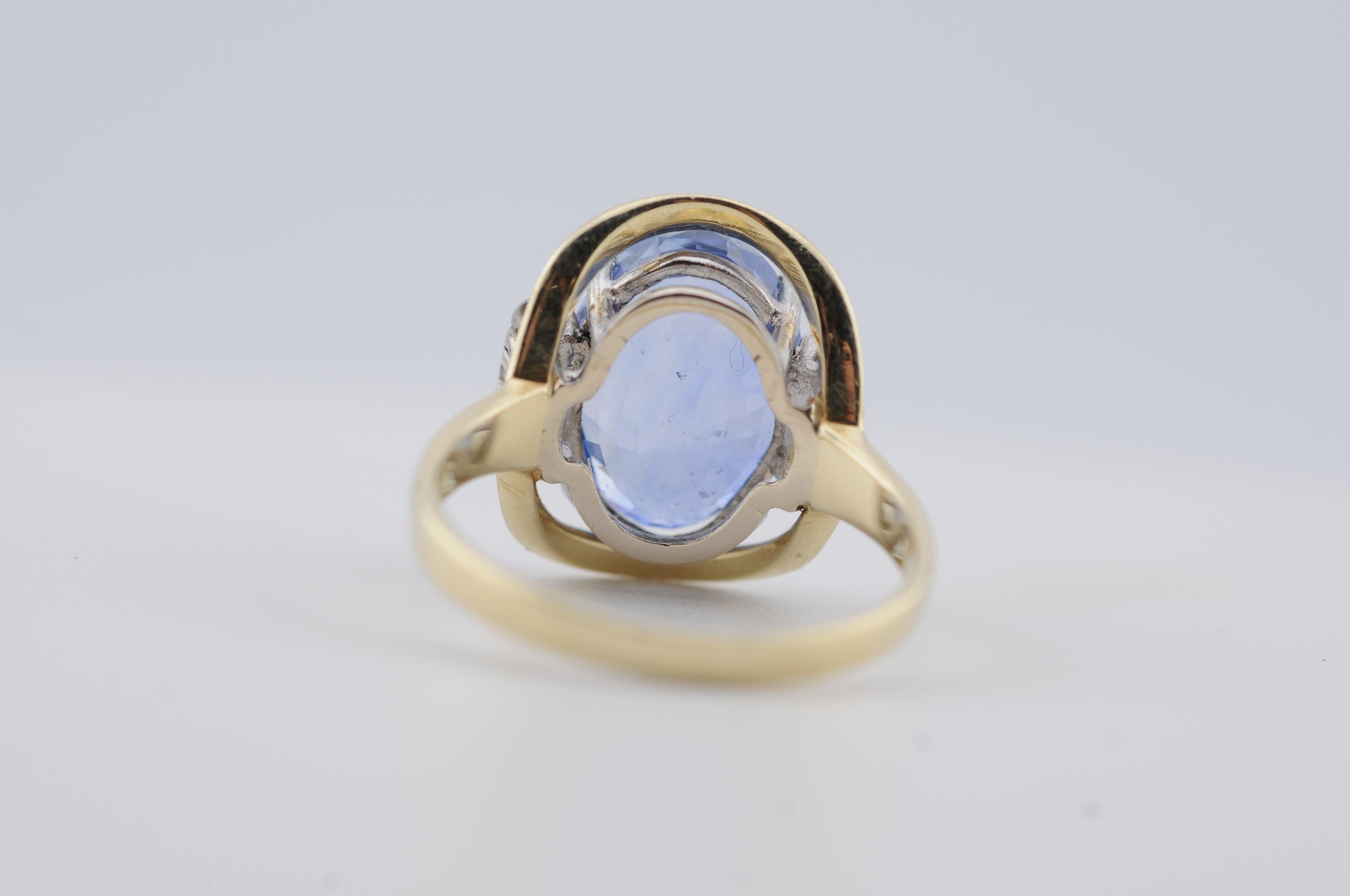 Vintage Gold Ring with 7.18ct Blue Ceylon Sapphire no heat 3