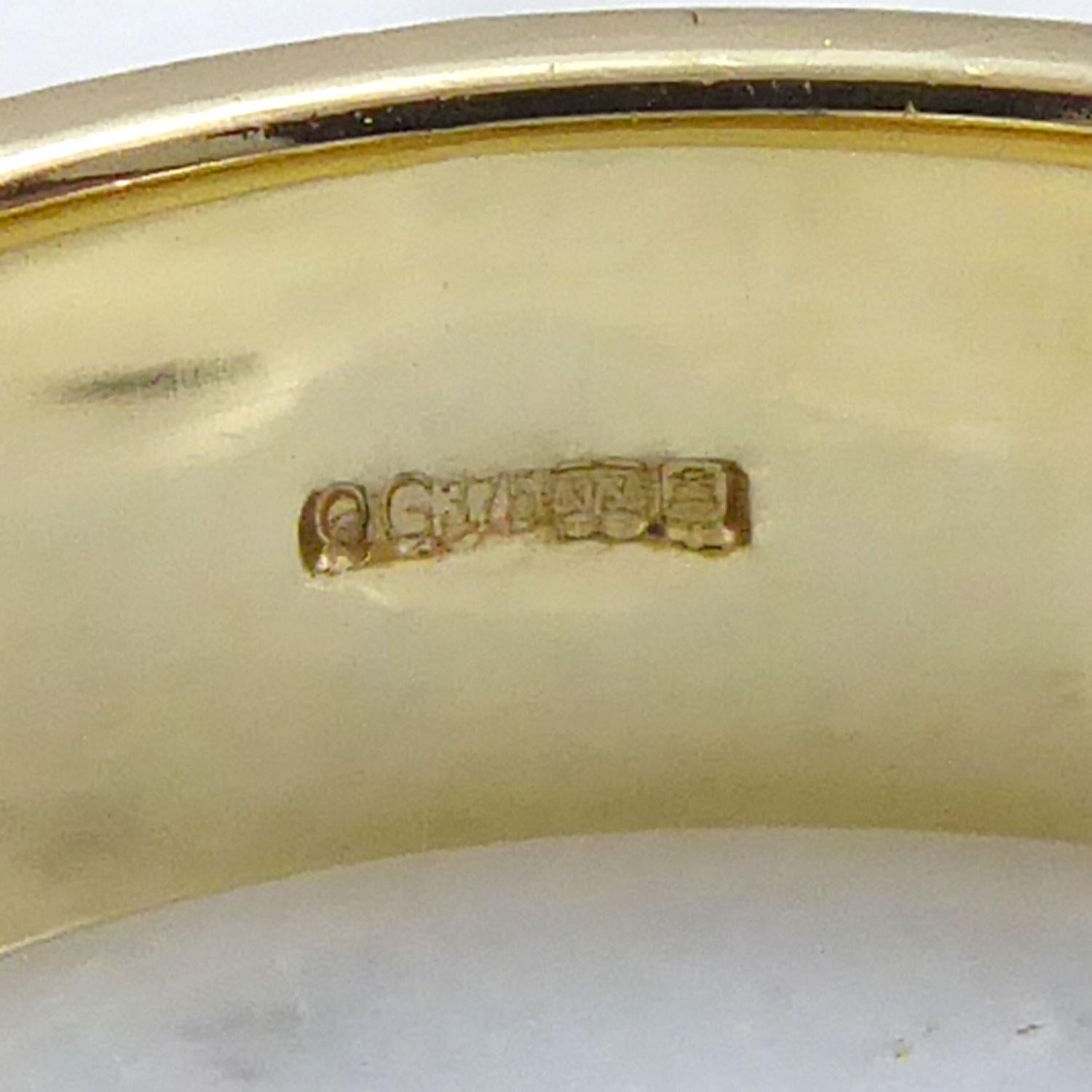 Goldring im Jugendstil mit Dekoration im Art nouveau-Stil 1
