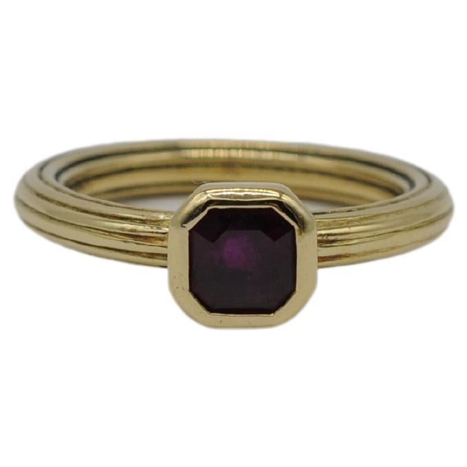 Aesthetic Movement vintage 18k gold ring with ruby For Sale