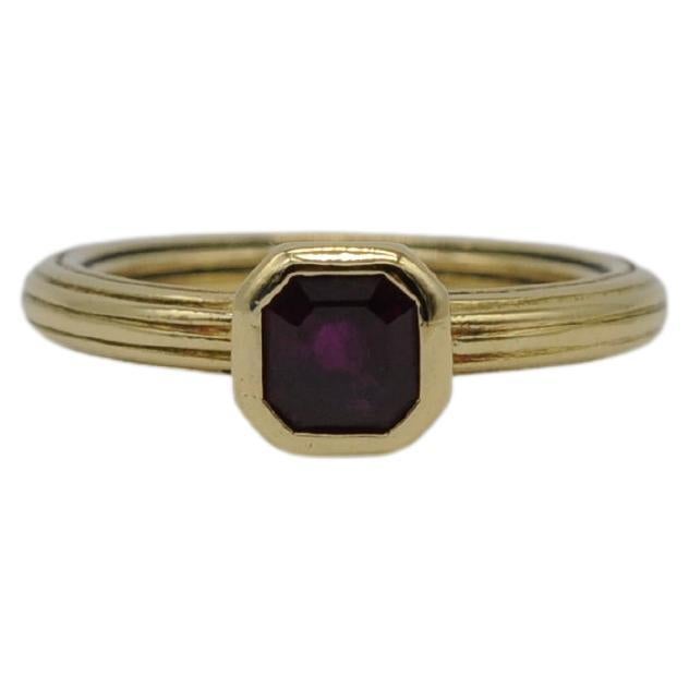 vintage 18k gold ring with ruby For Sale