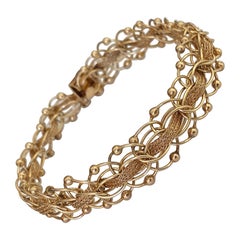 Vintage Gold Rope and Mesh Link Bracelet