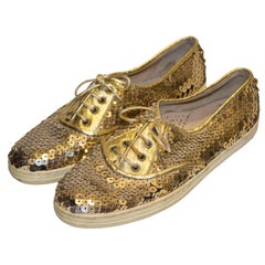 Vintage Gold Sequin Pumps by Colette Diciotto