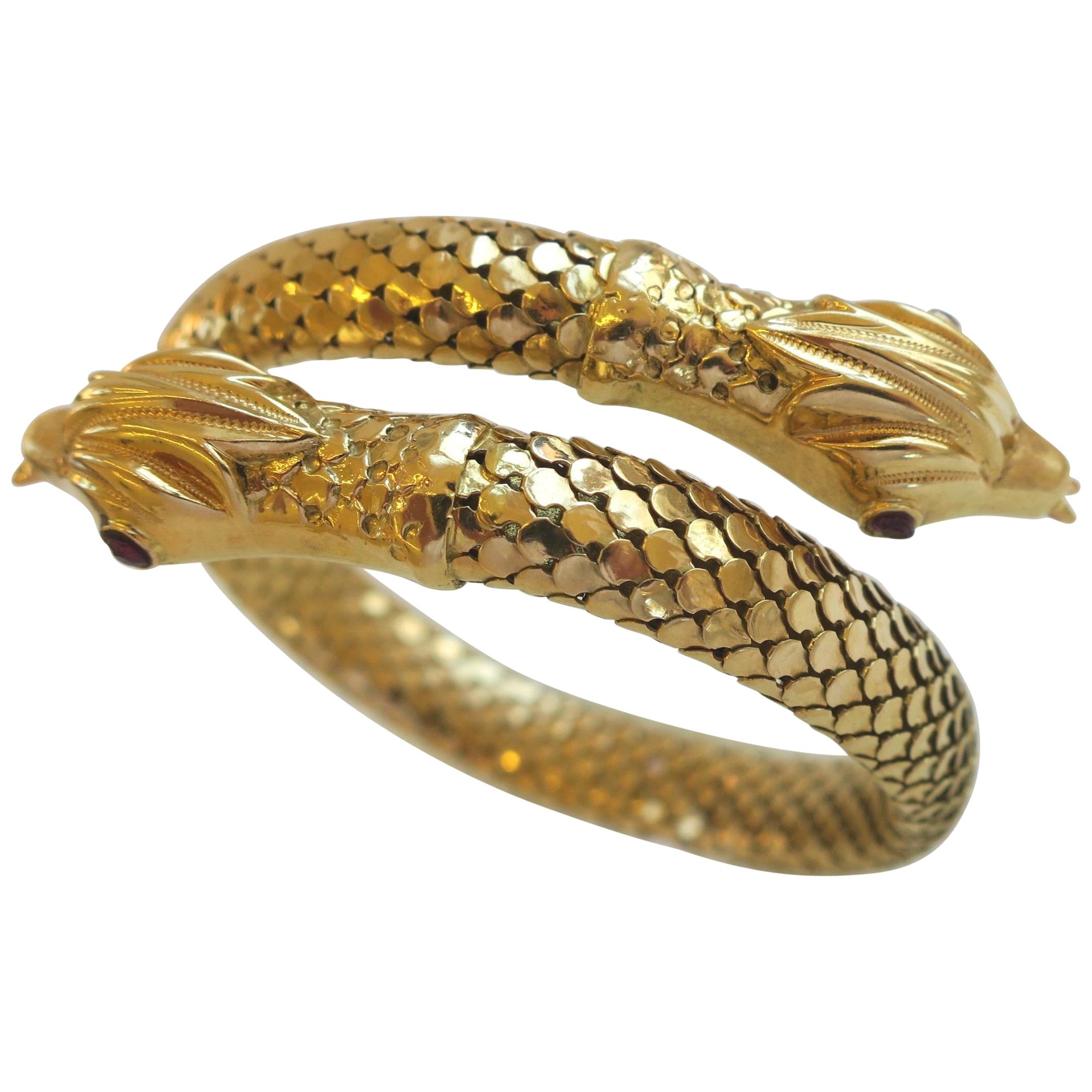 Vintage Gold Serpent Bracelet, 1960s, Italy