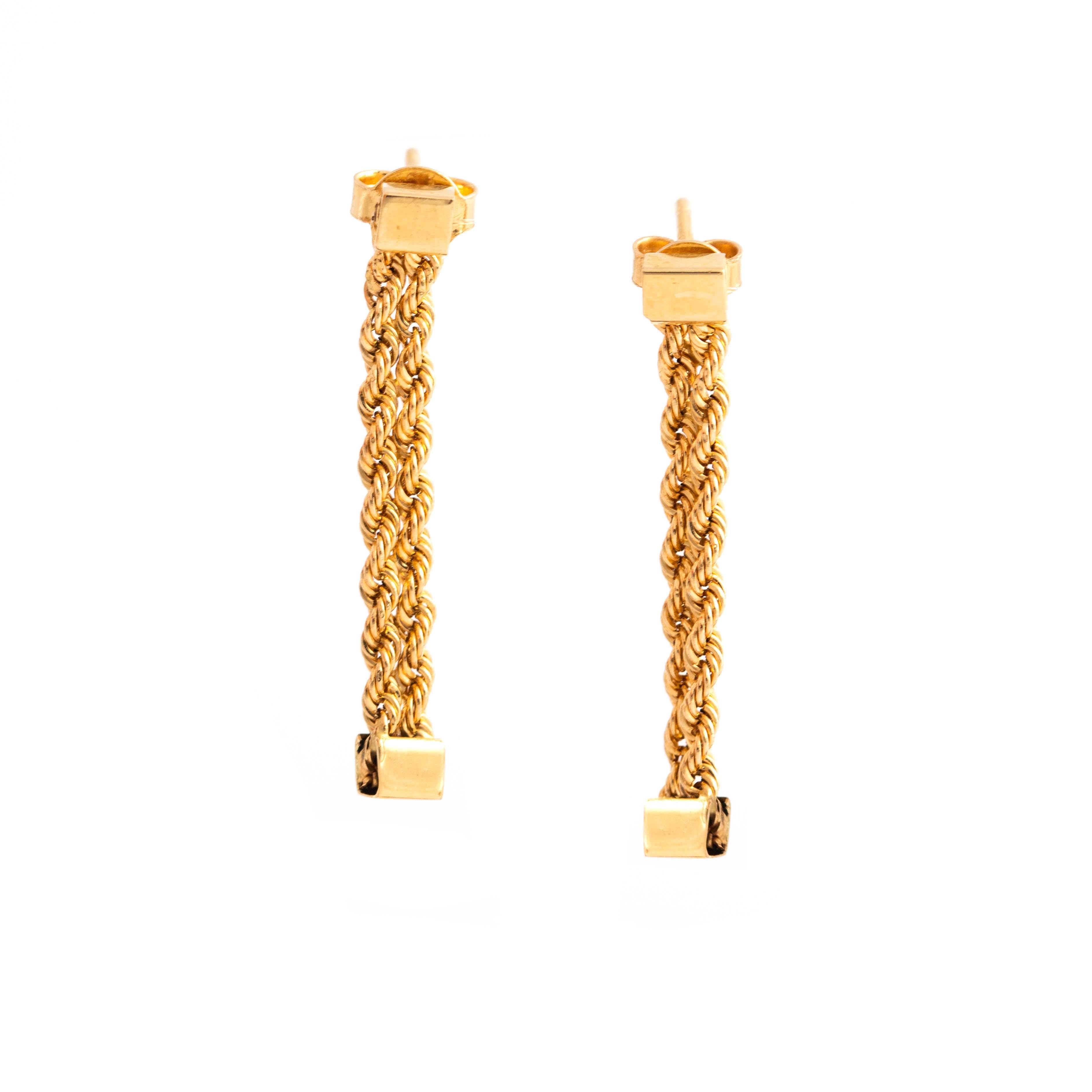Vintage Gold Set Bracelet Necklace Earrings In Good Condition For Sale In Geneva, CH