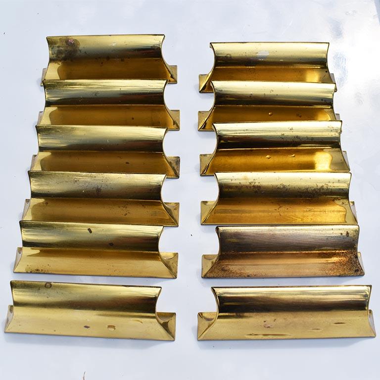 Campaign Vintage Gold Sherle Wagner Hardware Cabinet Drawer Edge Pulls Set 12, 24 and 36