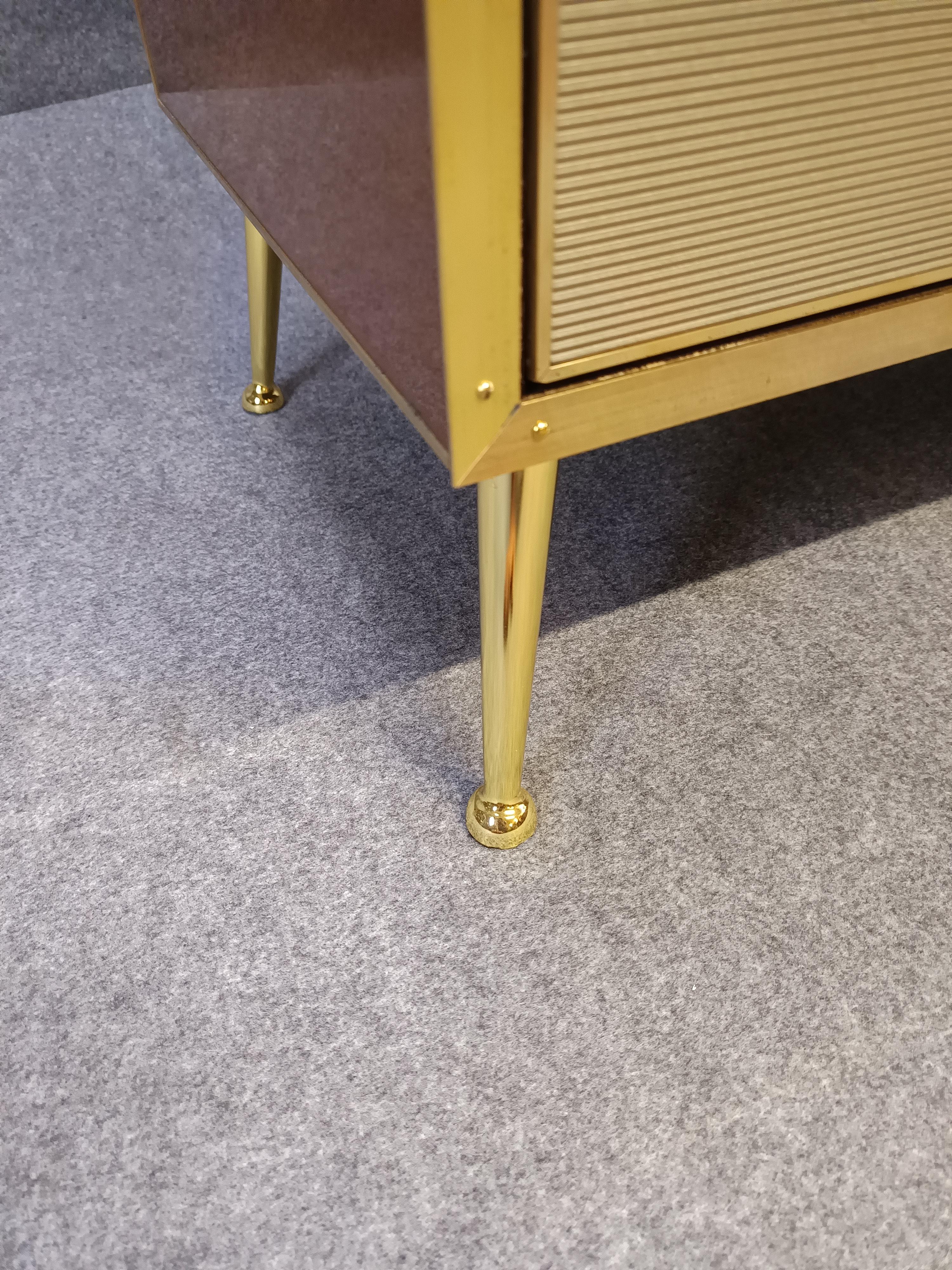 Vintage Gold Sideboard with 4 Murano Glass Doors in 