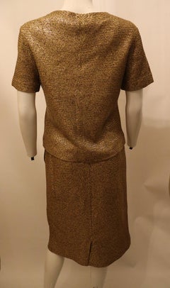 Vintage Gold Silver and Black Skirt Suit by Claret