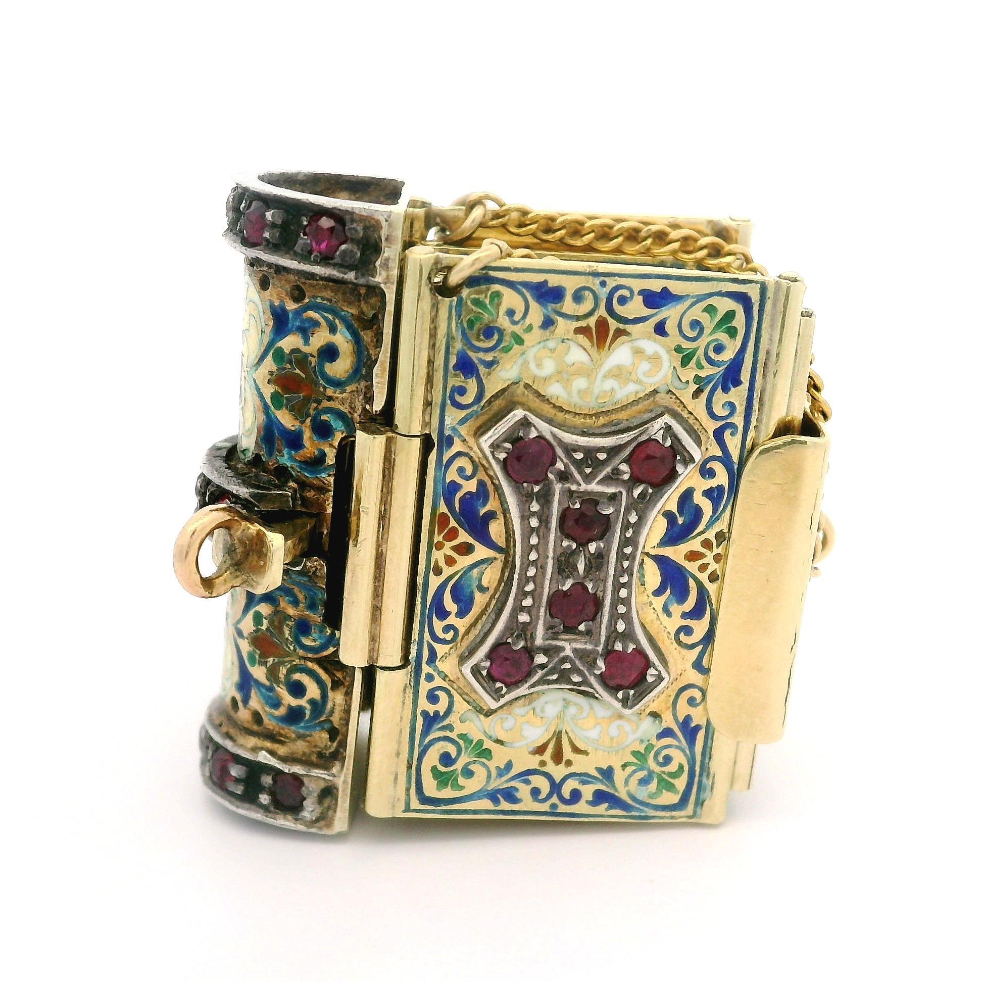 Vintage Gold Silver Multi Color Enamel Engraved Poem Foldable Book Bracelet 3