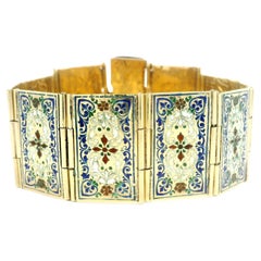 Vintage Gold Silver Multi Color Enamel Engraved Poem Foldable Book Bracelet