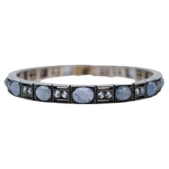 Vintage Gold & Silver Star Sapphire Diamond Bracelet