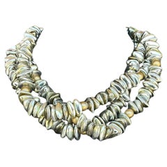 Vintage Gold & Silber Ton Multi Strand Perlenkette