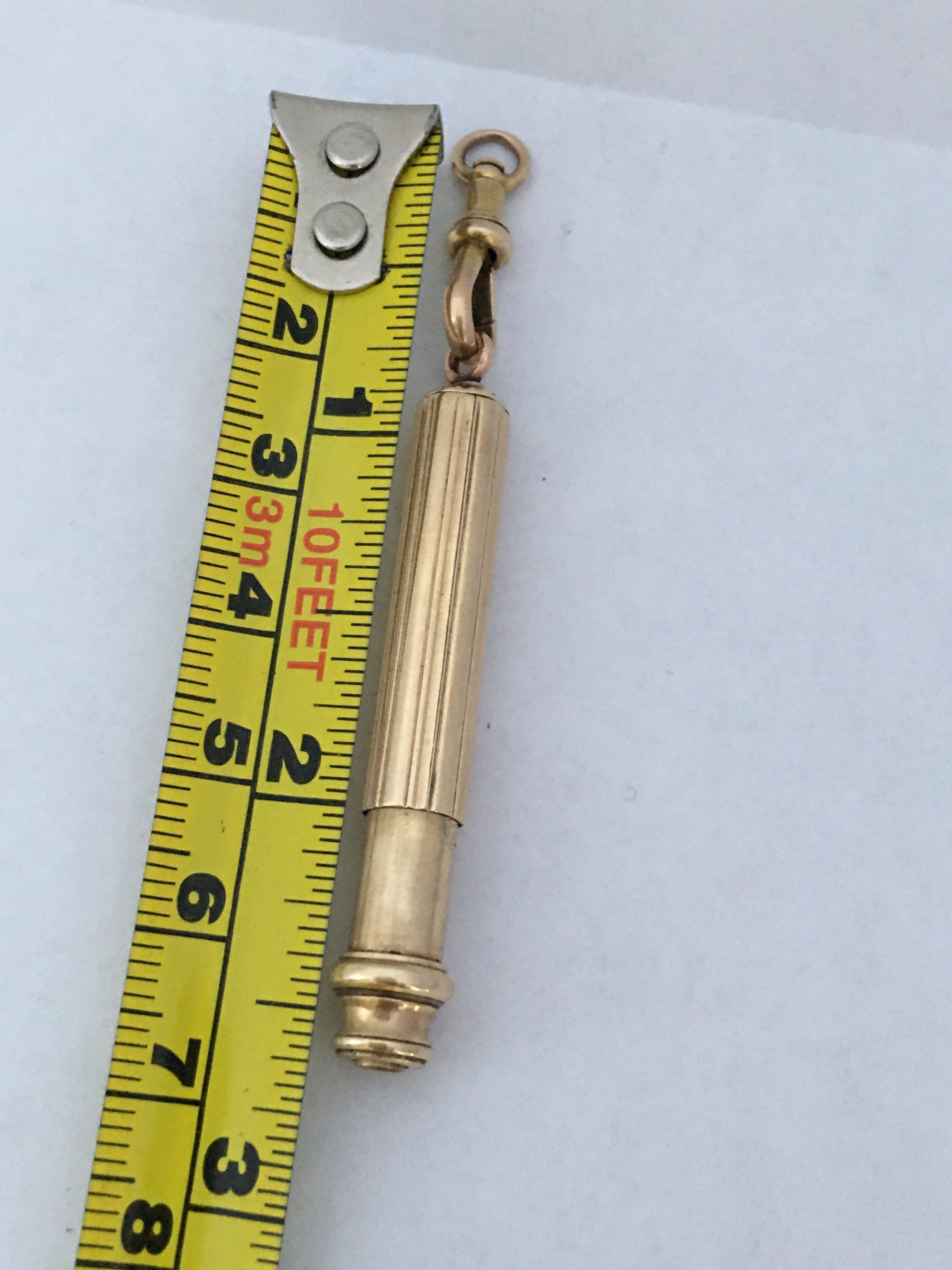 Vintage Gold Small Propelling Pencil Holder /Pendant For Sale 1