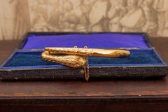 Vintage Gold Snake Bangle Serpent Bracelet 18K Gold 1940's