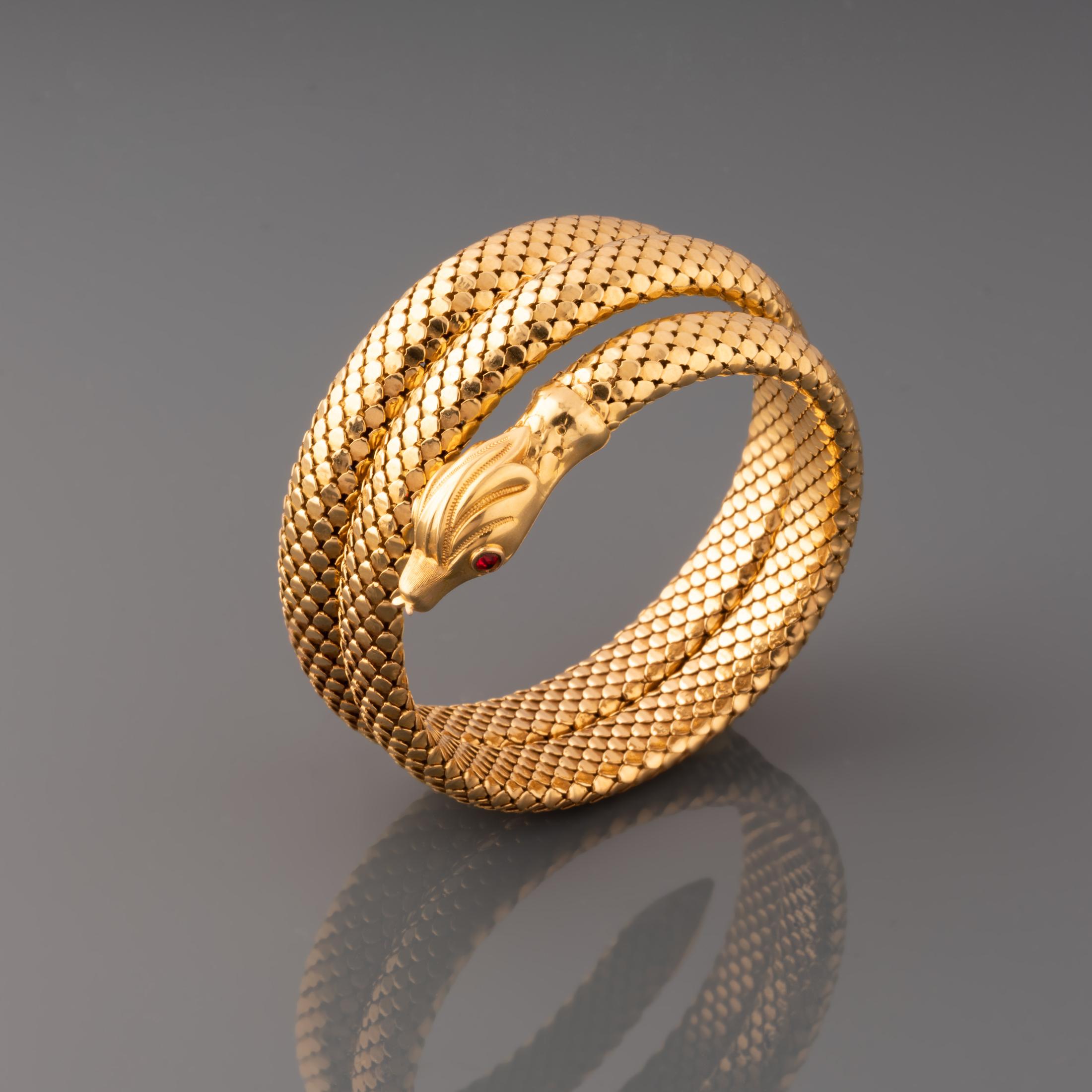 Vintage Gold Schlangenarmband im Angebot 1
