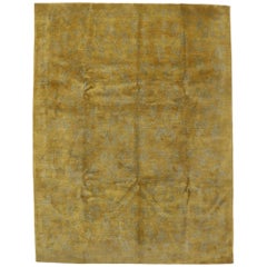 Retro Gold Tibetan Area Rug with Modern Traditional Style