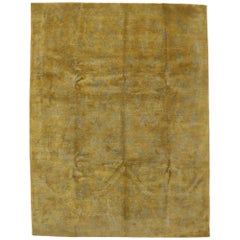 Alfombra Tibetana Dorada Vintage de Estilo Tradicional Moderno