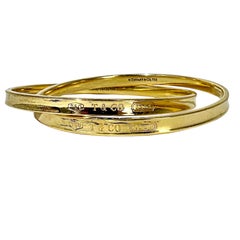 Vintage Gold Tiffany & Co. 1837 Collection Two Bangle Intertwined Bracelet Set