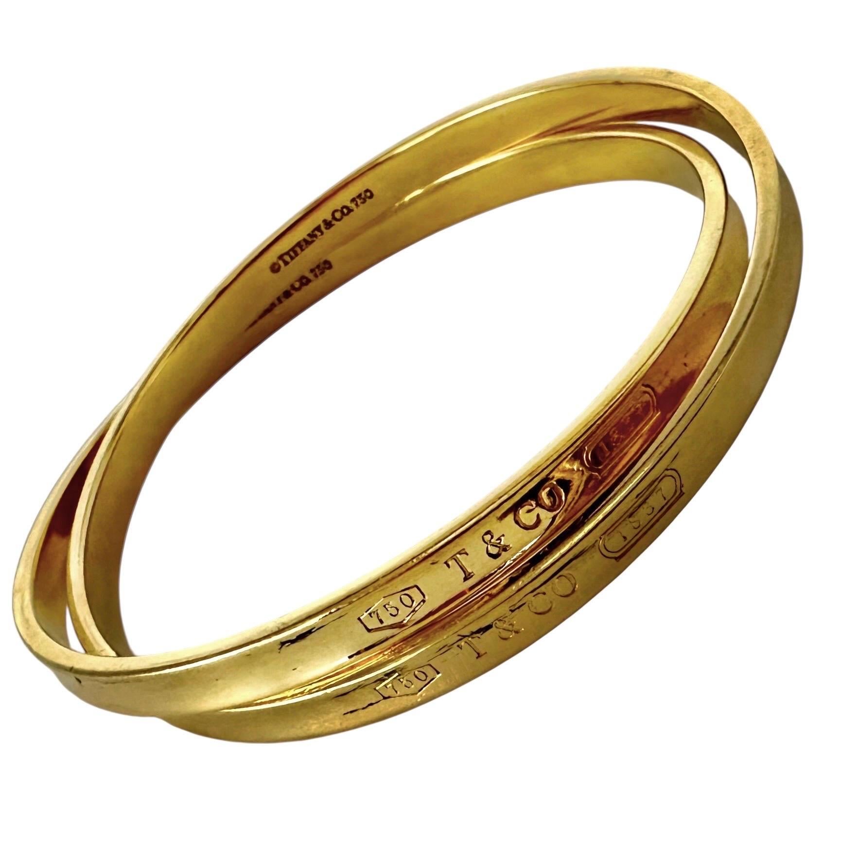 Juego de pulseras entrelazadas de oro vintage de la colección 1837 de Tiffany & Co. en venta