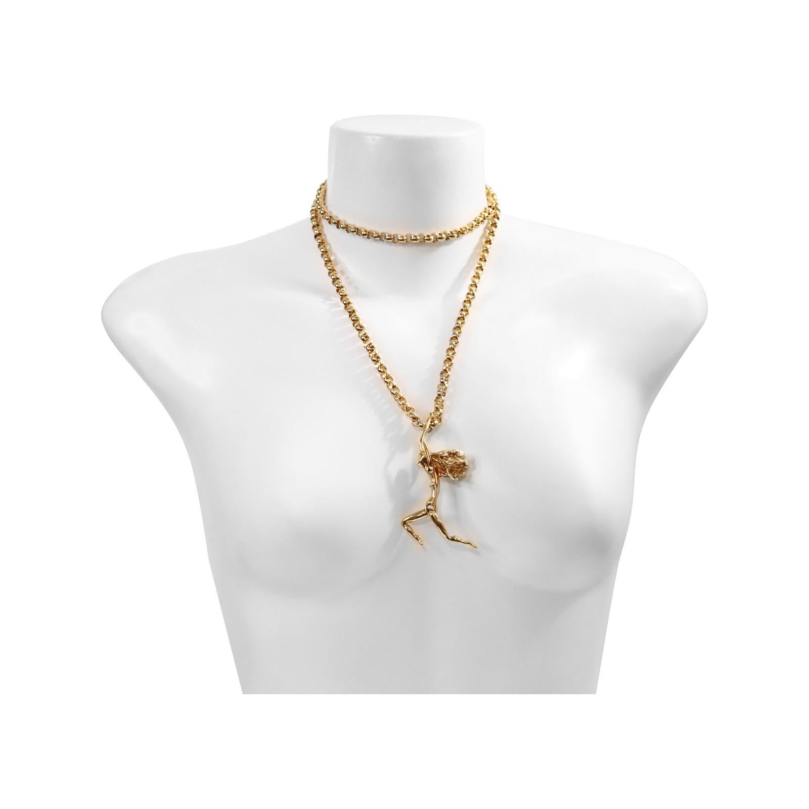 Collana Acrobatic Lady d'epoca in tonalità oro, circa anni '80 in vendita 1