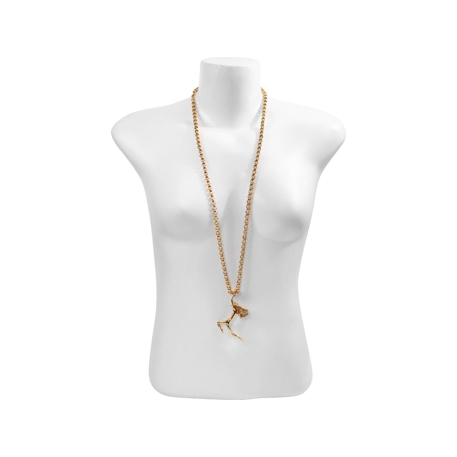 Collana Acrobatic Lady d'epoca in tonalità oro, circa anni '80 in vendita 2