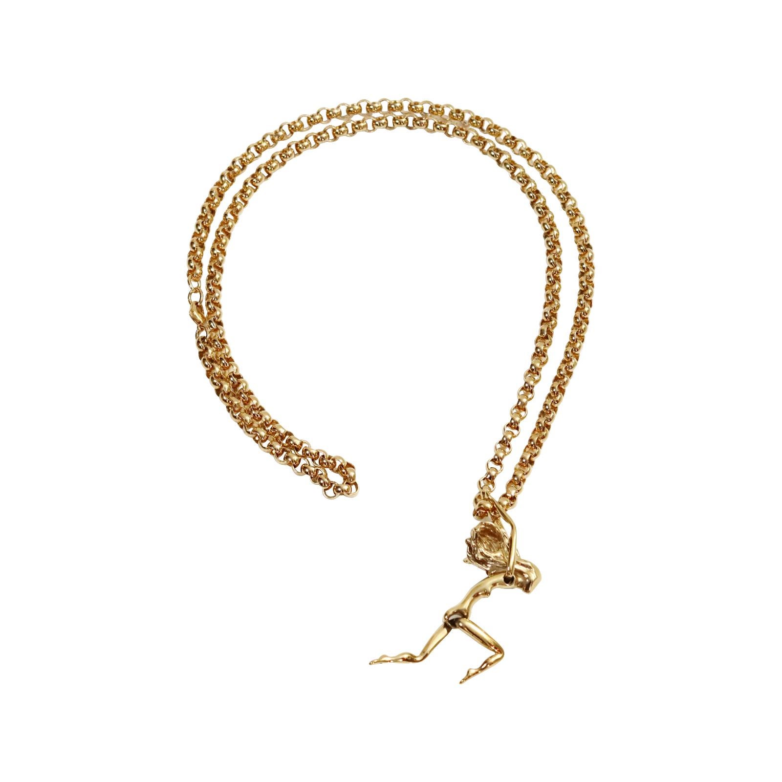Collana Acrobatic Lady d'epoca in tonalità oro, circa anni '80 in vendita 3