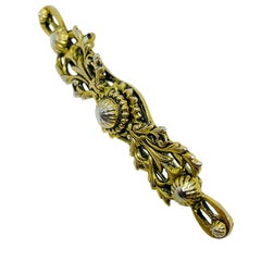 Vintage gold tone bar brooch