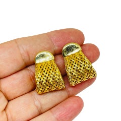 Designer-Ohrstecker im Vintage-Stil mit goldfarbenem Flechtmuster