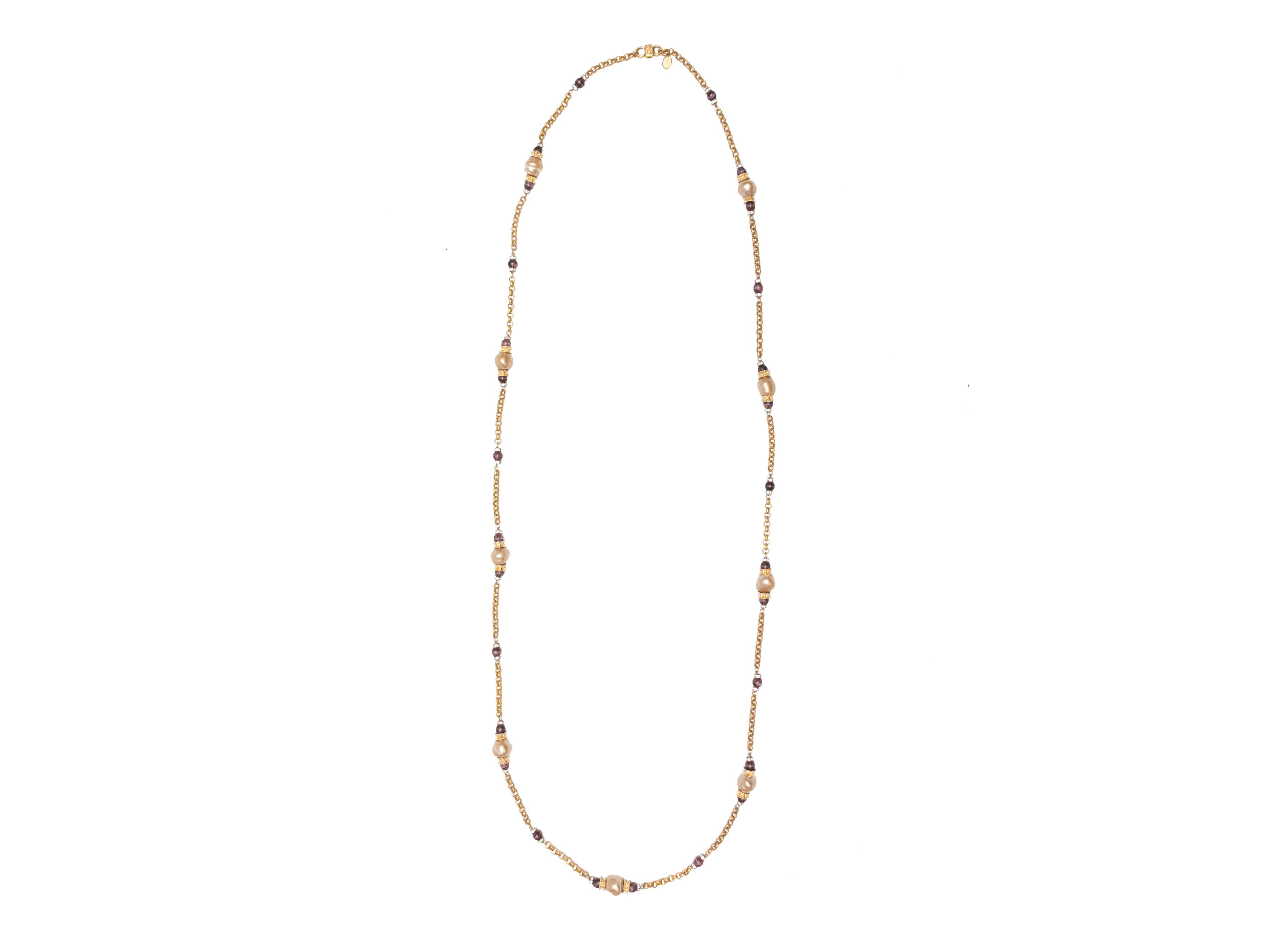 Women's or Men's Vintage Gold-Tone Celine Chain-Link Long Necklace