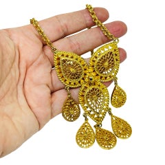 Collier vintage avec pendentif pendentif en chaîne dorée