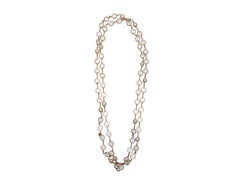 Collar vintage de dos vueltas Chanel 1981 de perlas y cristales dorados