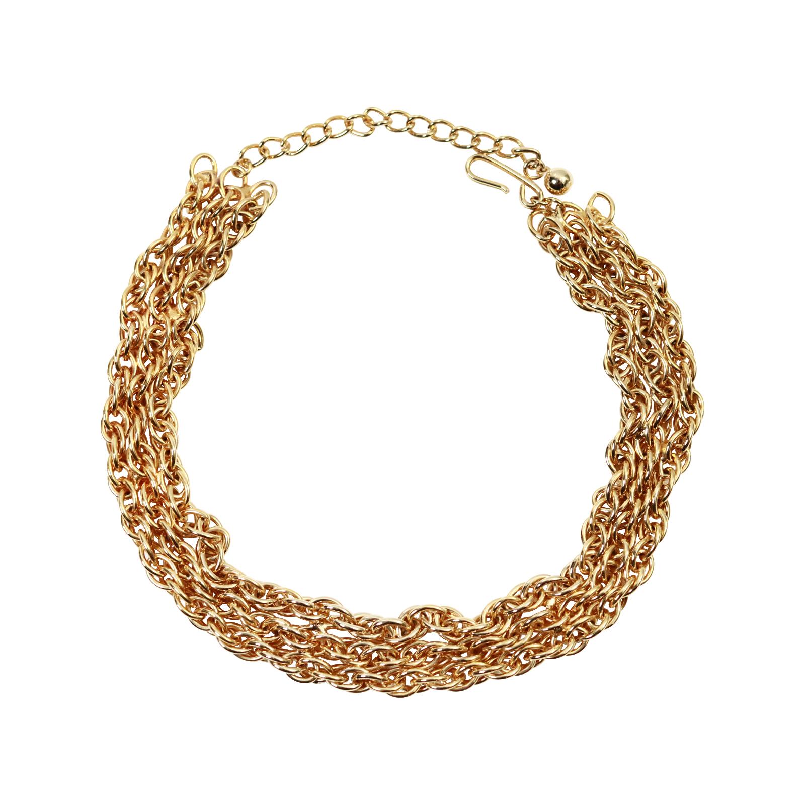 Vintage  Gold Tone Choker Circa 1990s. A very simple piece that just adds the finishing touch that brings your outfit up to the finished level.  It is very minimalistic but don't let that fool you.  This little piece of 3 rows of metal will elevate