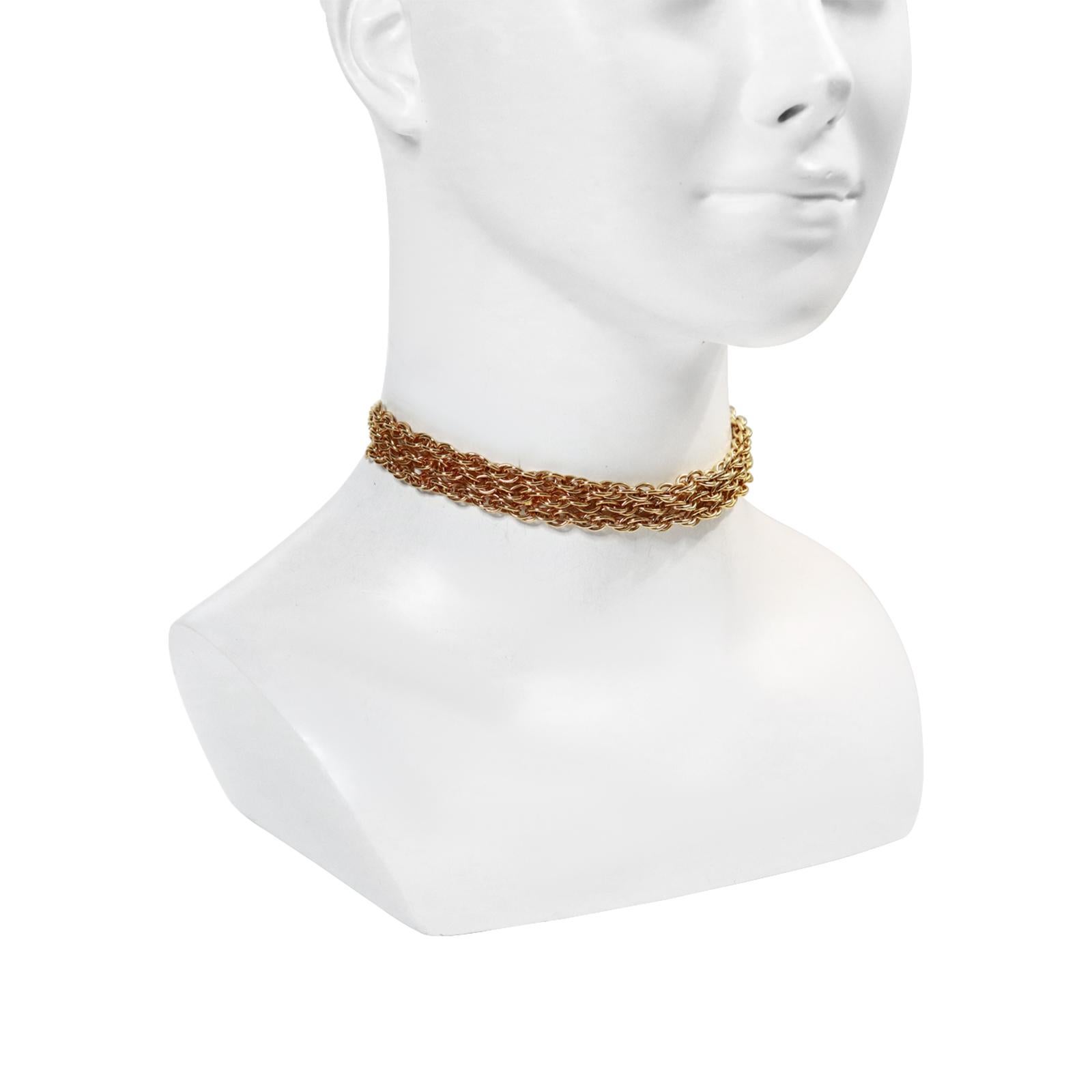 Vintage  Gold Tone Choker Circa 1990s In Good Condition For Sale In New York, NY