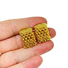 Vintage gold tone classy everyday designer clip on earrings