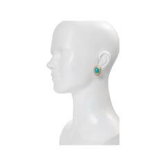 Vintage Gold Tone Clip-On Earrings with Faux Turquoise, 1980s
