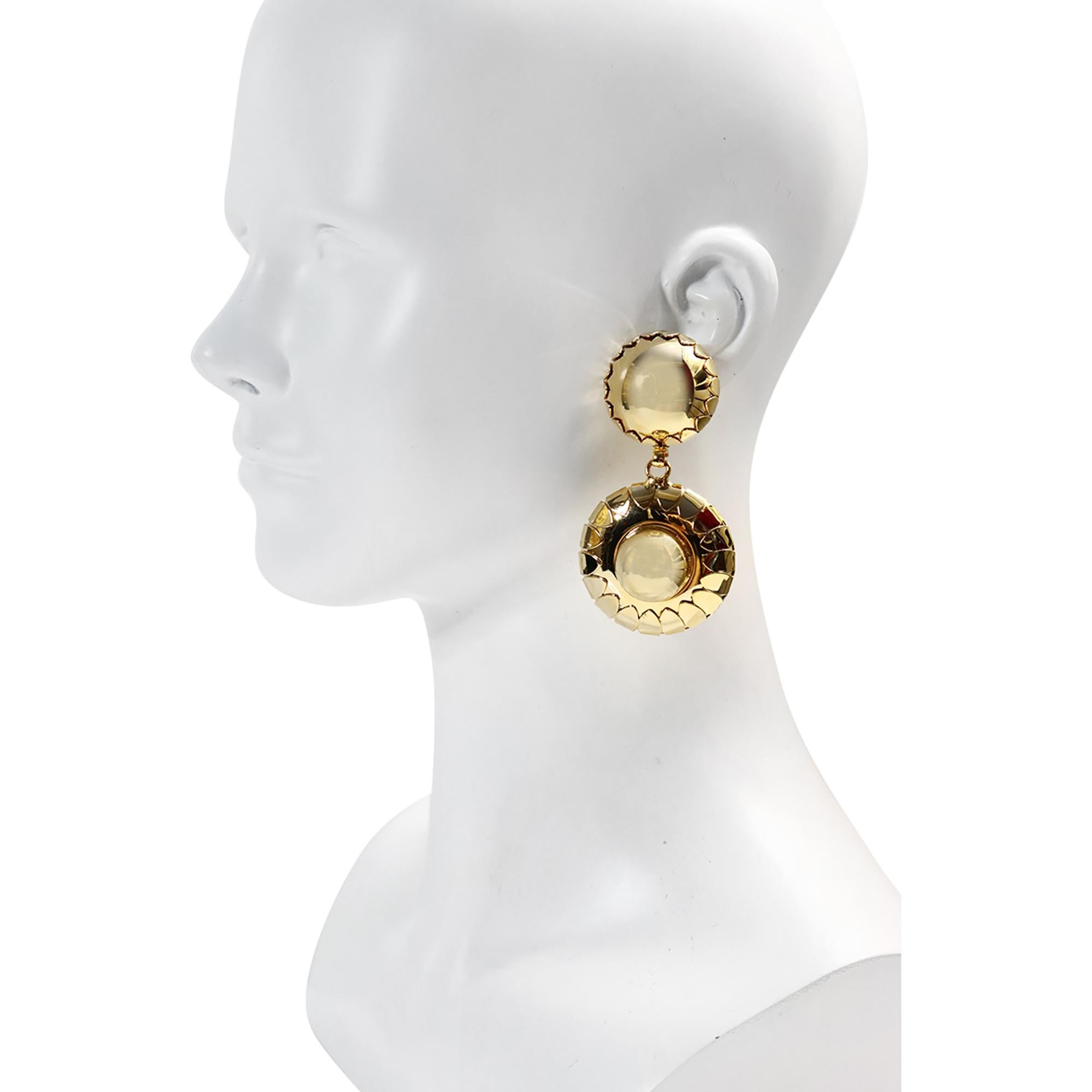 Vintage Gold Tone baumelnden Kreis wie Ohrringe, circa 2000s (Moderne) im Angebot