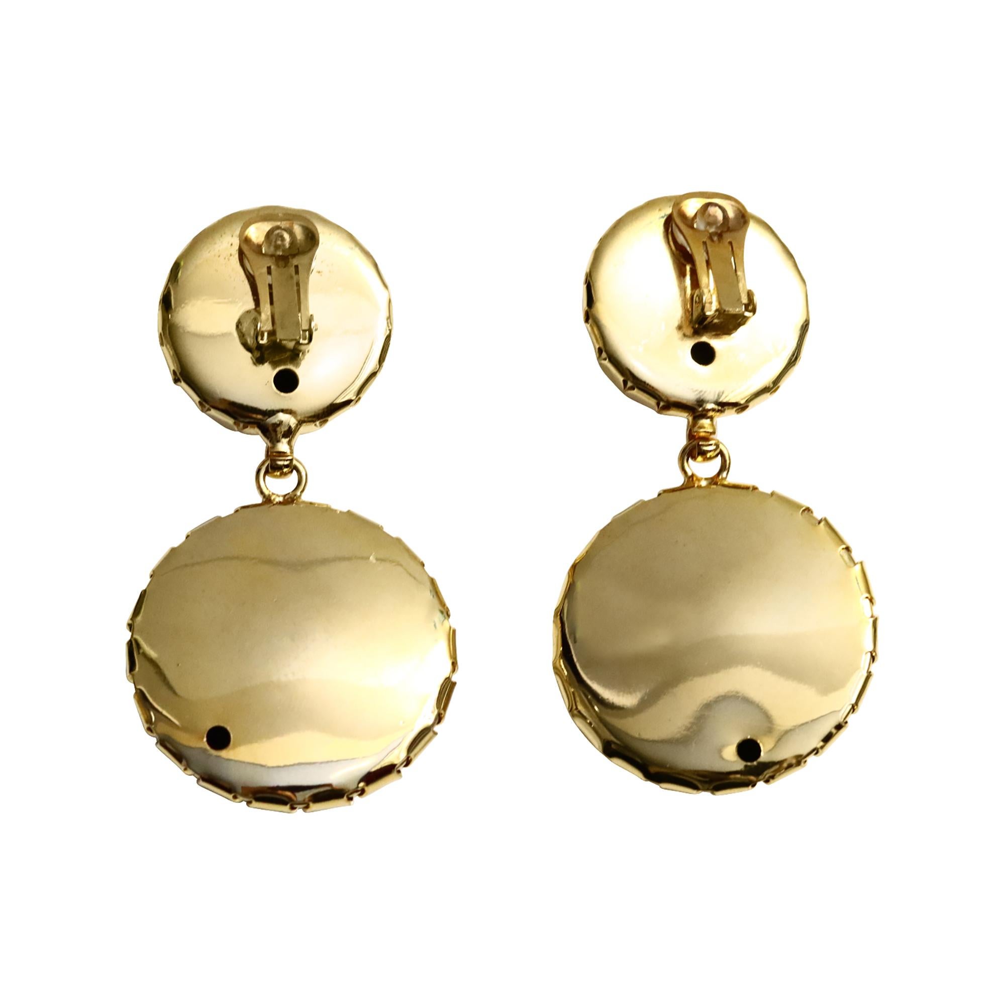 Vintage Gold Tone baumelnden Kreis wie Ohrringe, circa 2000s für Damen oder Herren im Angebot