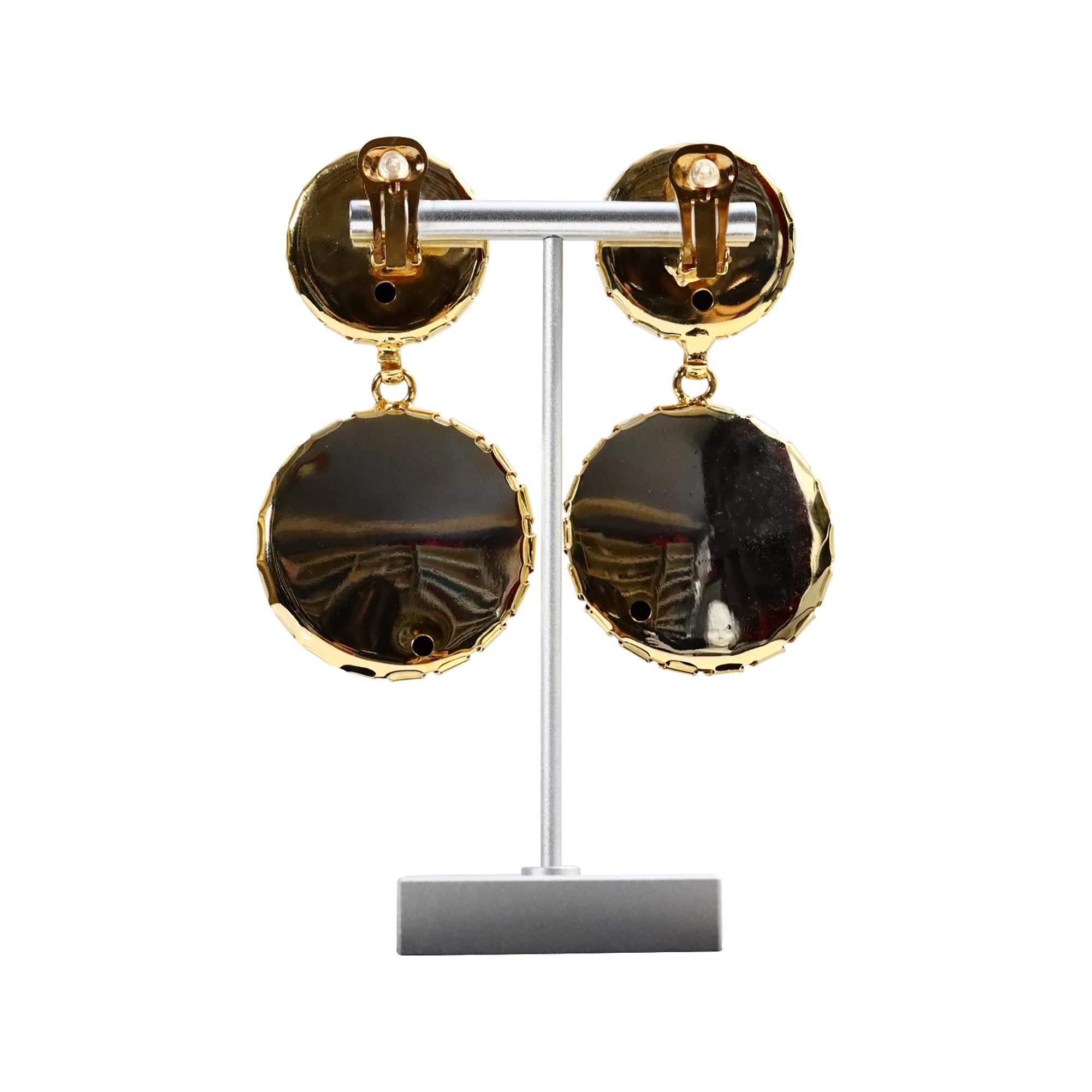 Vintage Gold Tone baumelnden Kreis wie Ohrringe, circa 2000s im Angebot 4