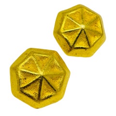 Vintage gold tone designer 80's clip on earrings