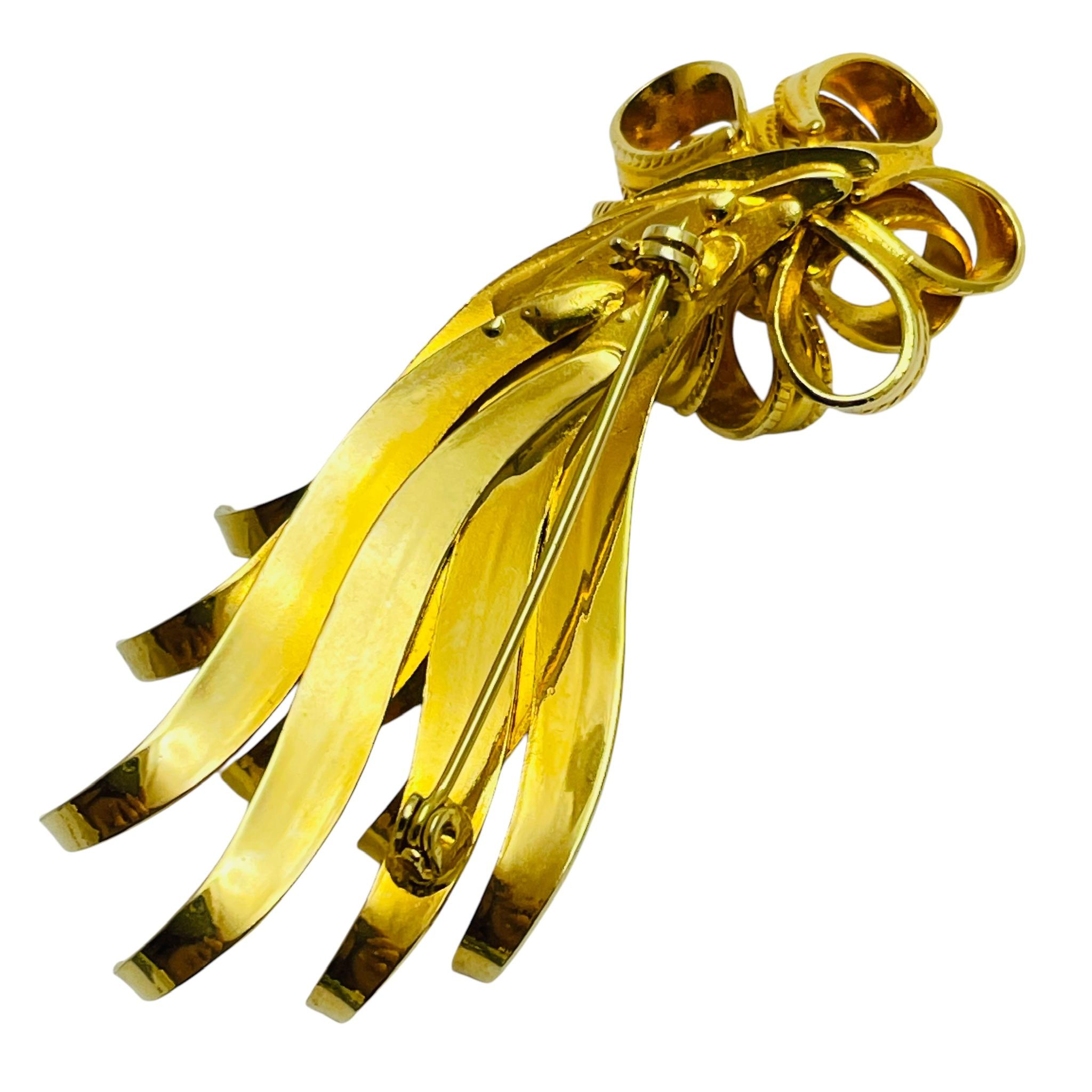 Broche vintage de diseño en tono dorado en Bueno estado para la venta en Palos Hills, IL