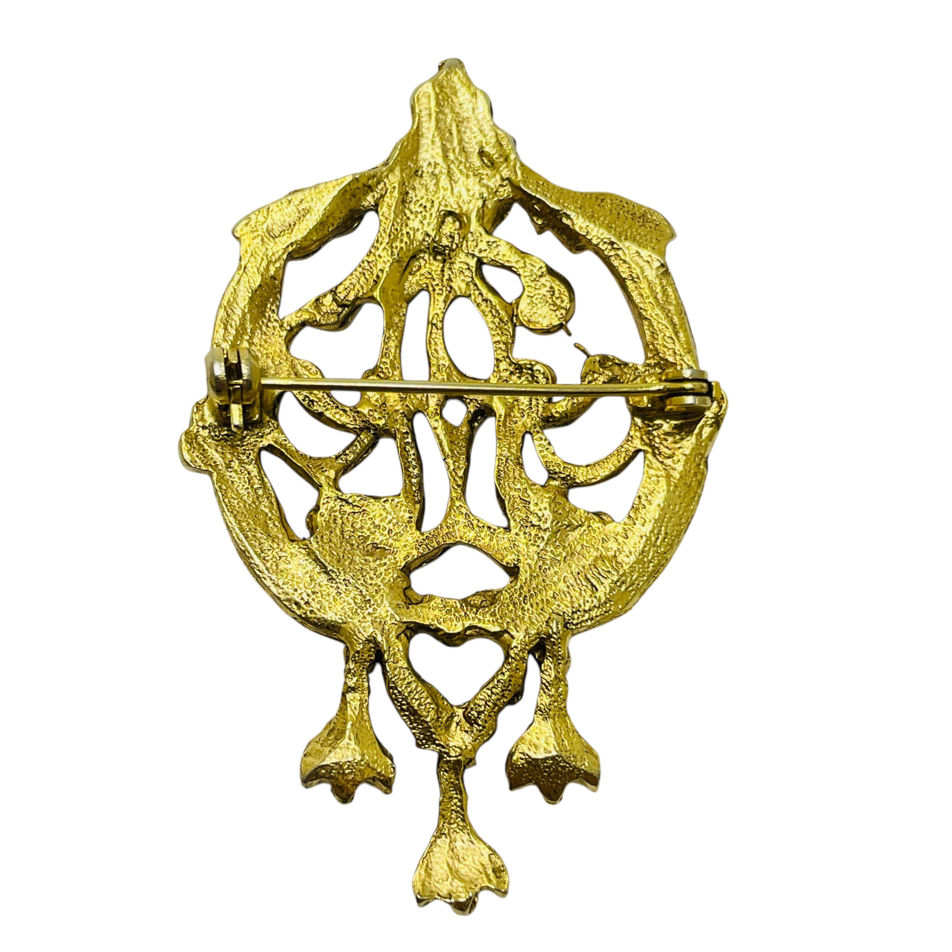 Broche vintage de diseño en tono dorado en Bueno estado para la venta en Palos Hills, IL