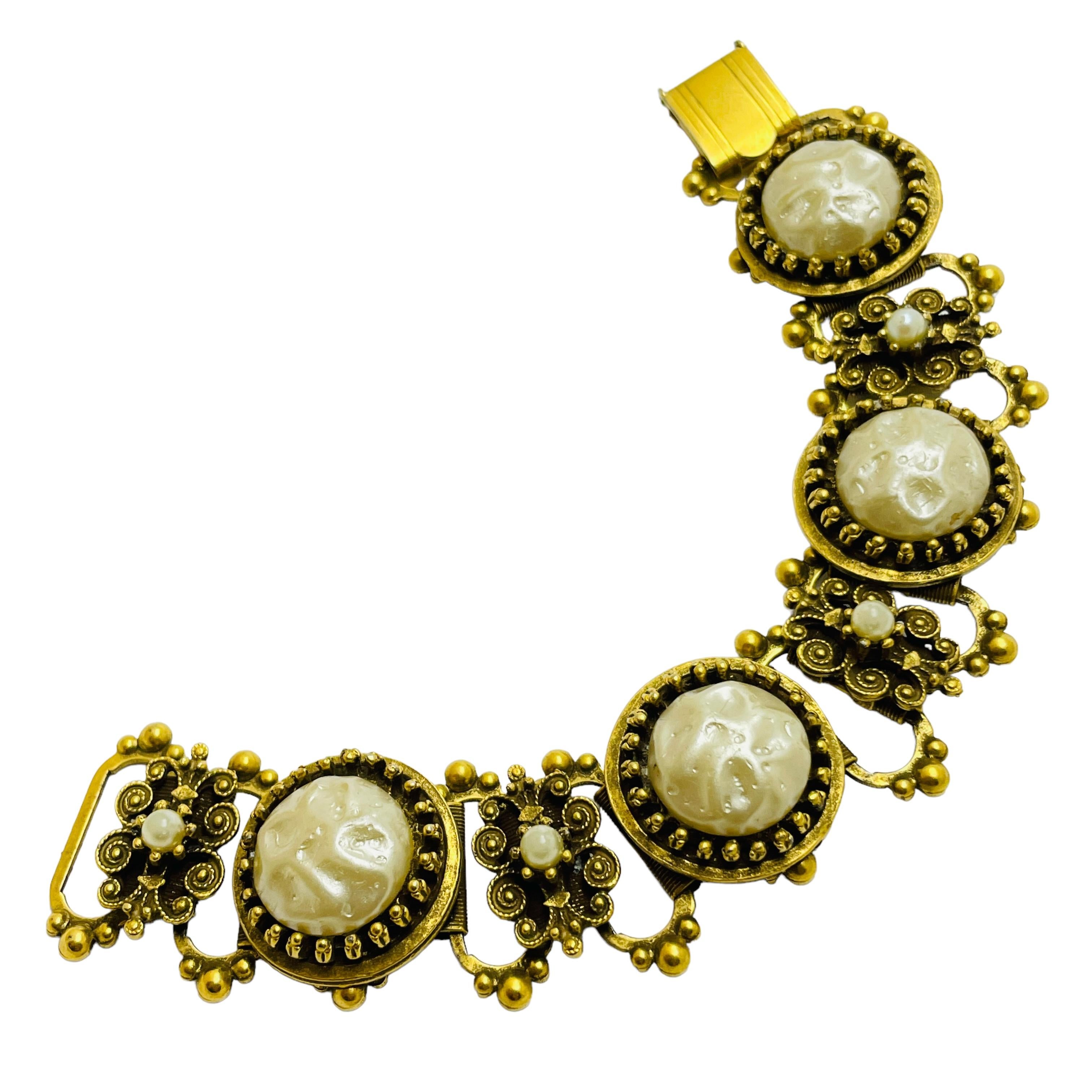 Women's Vintage gold tone designer clip on earrings For Sale