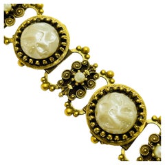  Retro gold tone designer clip on earrings