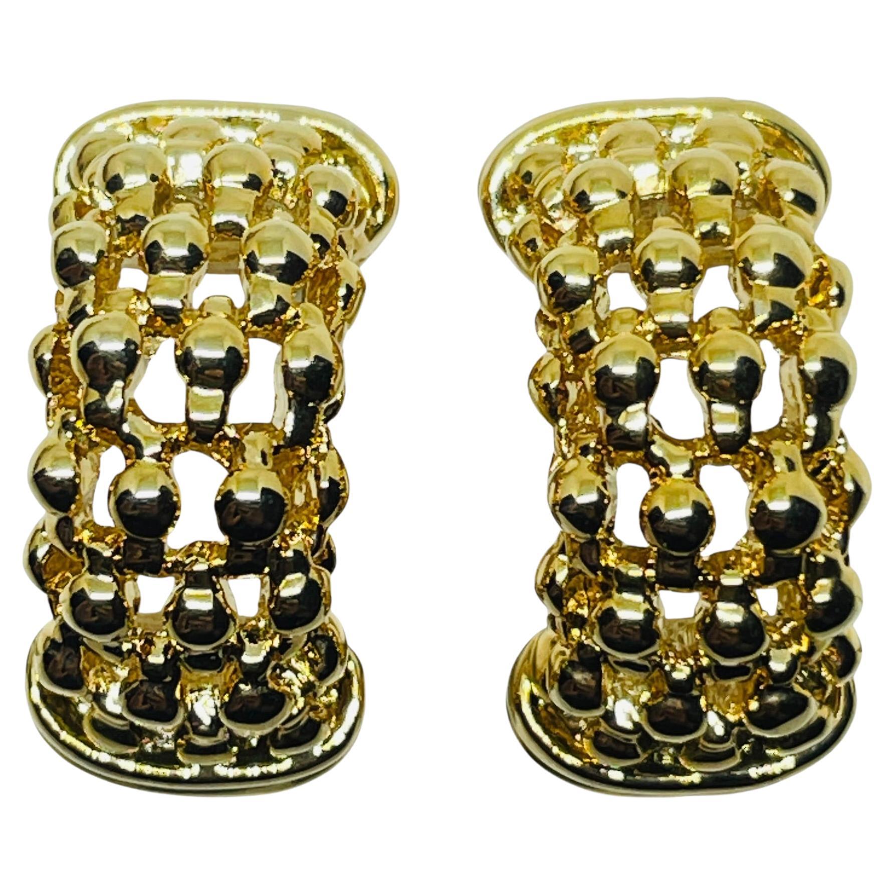 Orecchini a clip di design in tonalità oro vintage