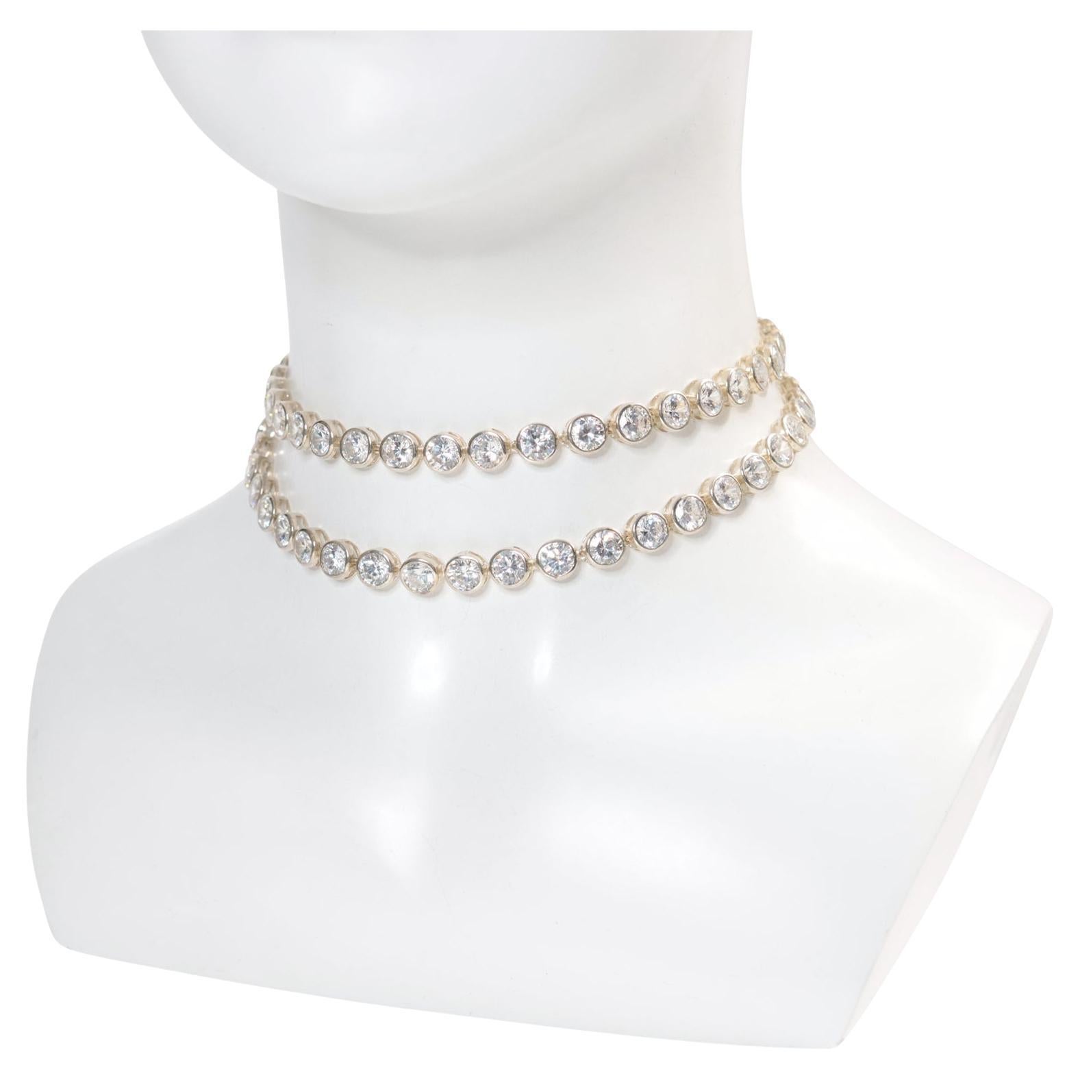 Collana girocollo con diamanti vintage in tonalità oro, circa anni '90