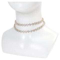 Vintage Gold Tone Diamante Necklace Circa 1990s